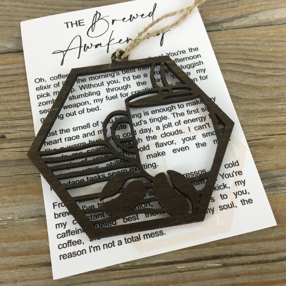 Coffee The Brewed Awakening Story Card Ornament - Picture 1 of 5